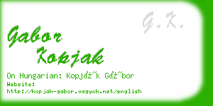 gabor kopjak business card